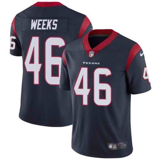 Nike Texans #46 Jon Weeks Navy Blue Team Color Mens Stitched NFL Vapor Untouchable Limited Jersey